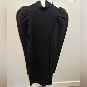 Alice + Olivia Black XS Long Sleeve Short Dress Shimmery Sparkle Stretch